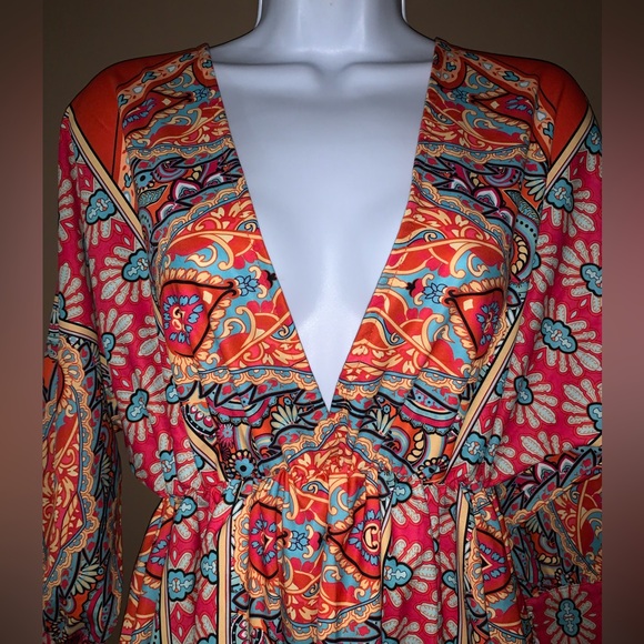 Beautiful colorful dress size large L summer spring party NWOT - Picture 6 of 6